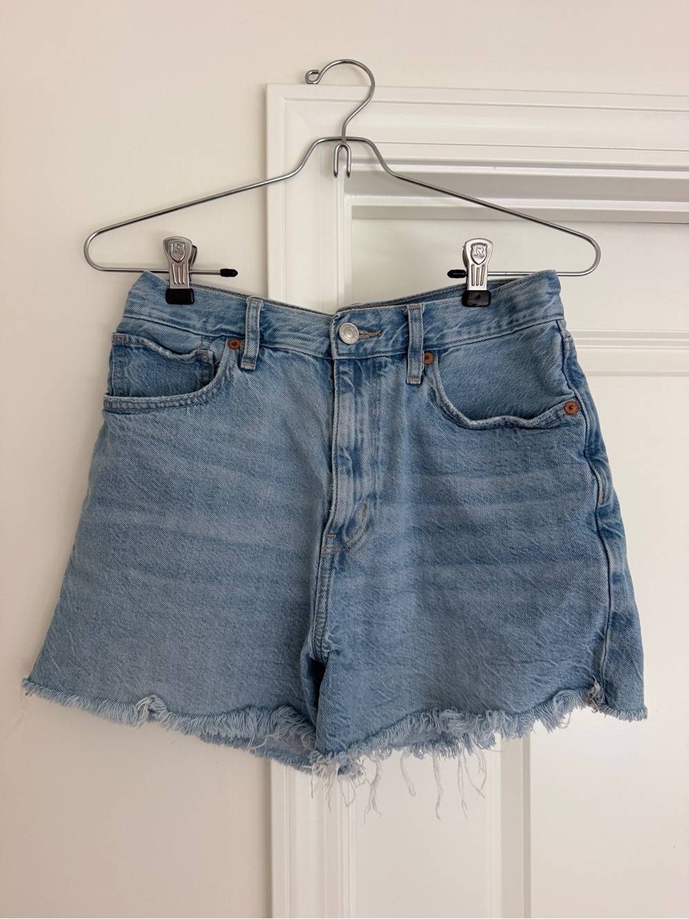 American Eagle Outfitters Light Wash High-Rise Denim Shorts